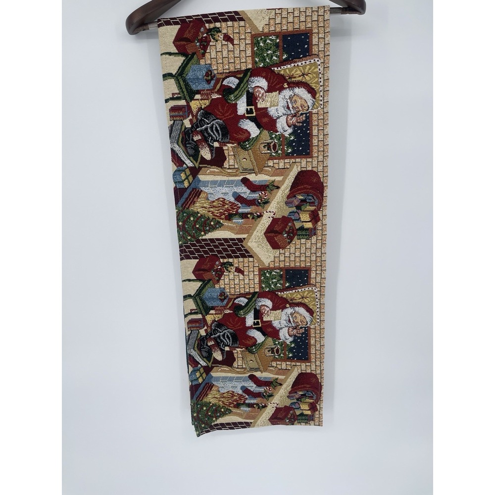 Vintage‎ Christmas Holiday Table Runner 72" Length Santa